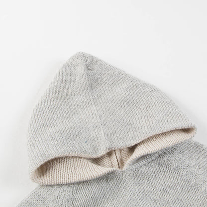 Baby Light Grey Rainbow Alpaca Hooded Sweater