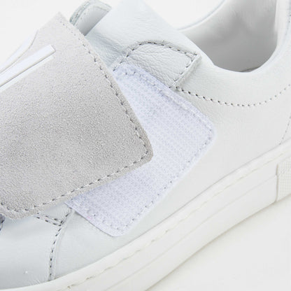 Boys White Velcro Nappa Sneaker Vitello Shoes