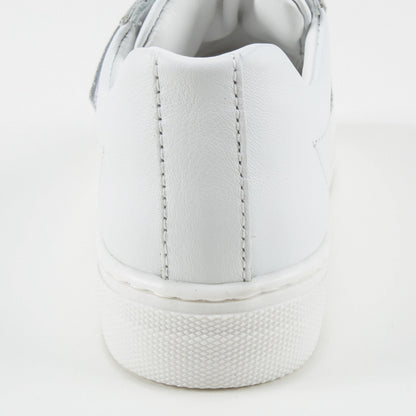 Boys White Velcro Nappa Sneaker Vitello Shoes