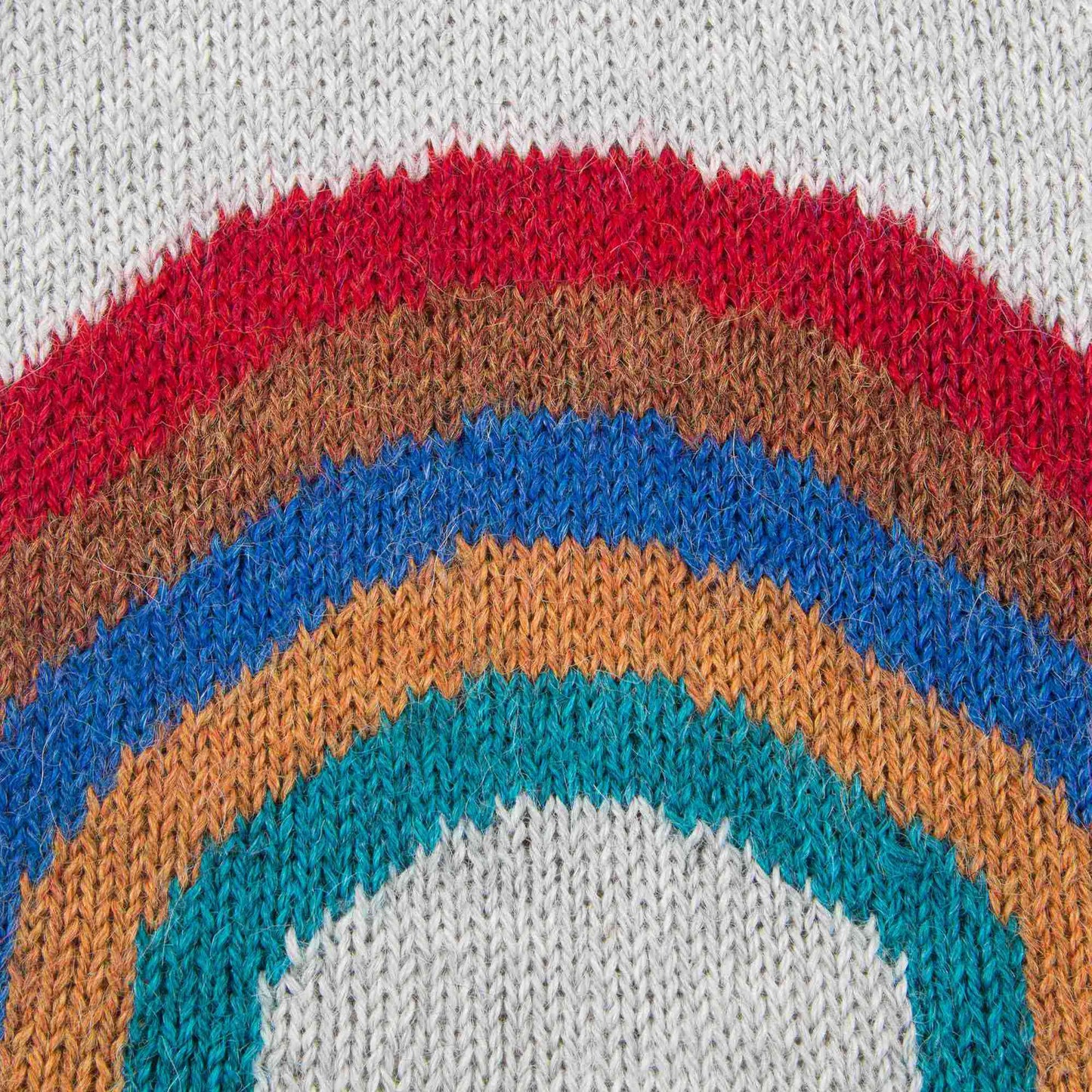 Baby Light Grey Rainbow Alpaca Hooded Sweater
