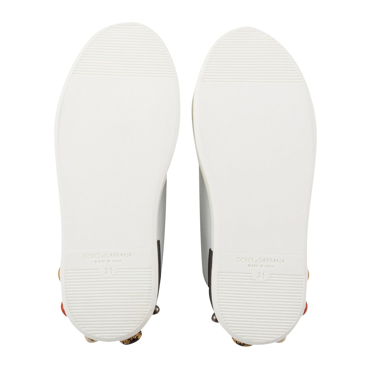 Girls White Leather Trainers With Crown Trim