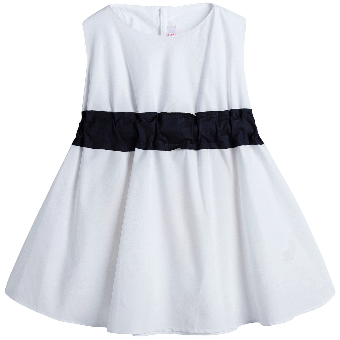 Girls White Dress With Black Bow