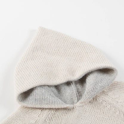 Baby White Love Alpaca Hooded Sweater