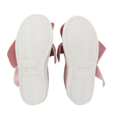 Girls Pink Logo Trainers With Ruffle