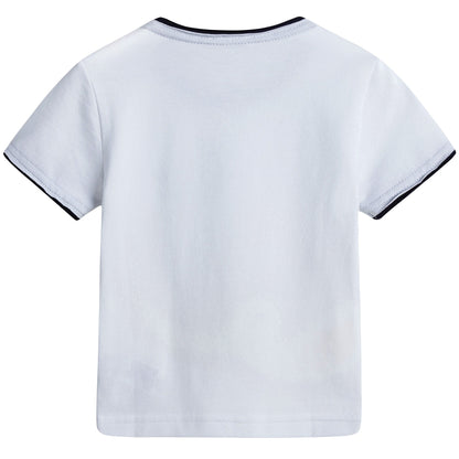 Baby Boys White T-Shirt And Dark Blue Shorts