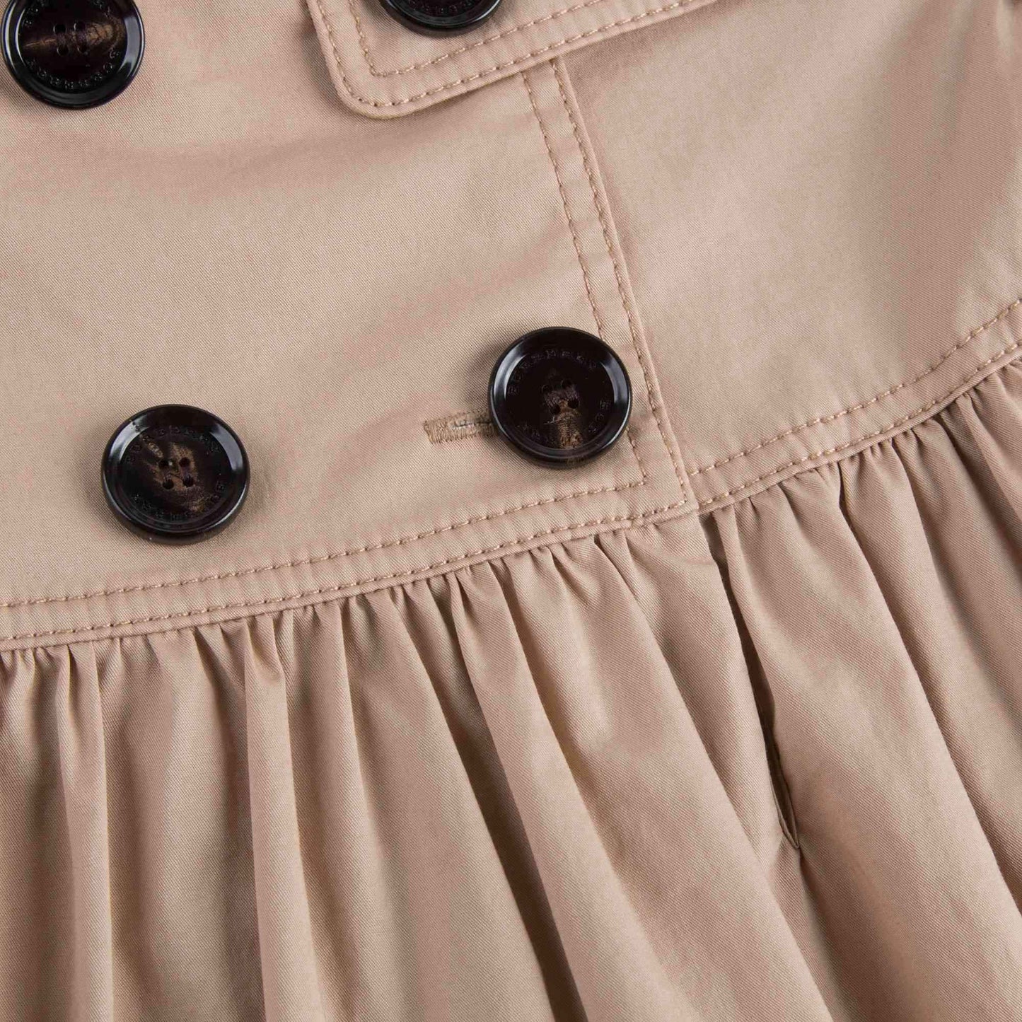 Baby Girls Beige Cotton Trench Dress