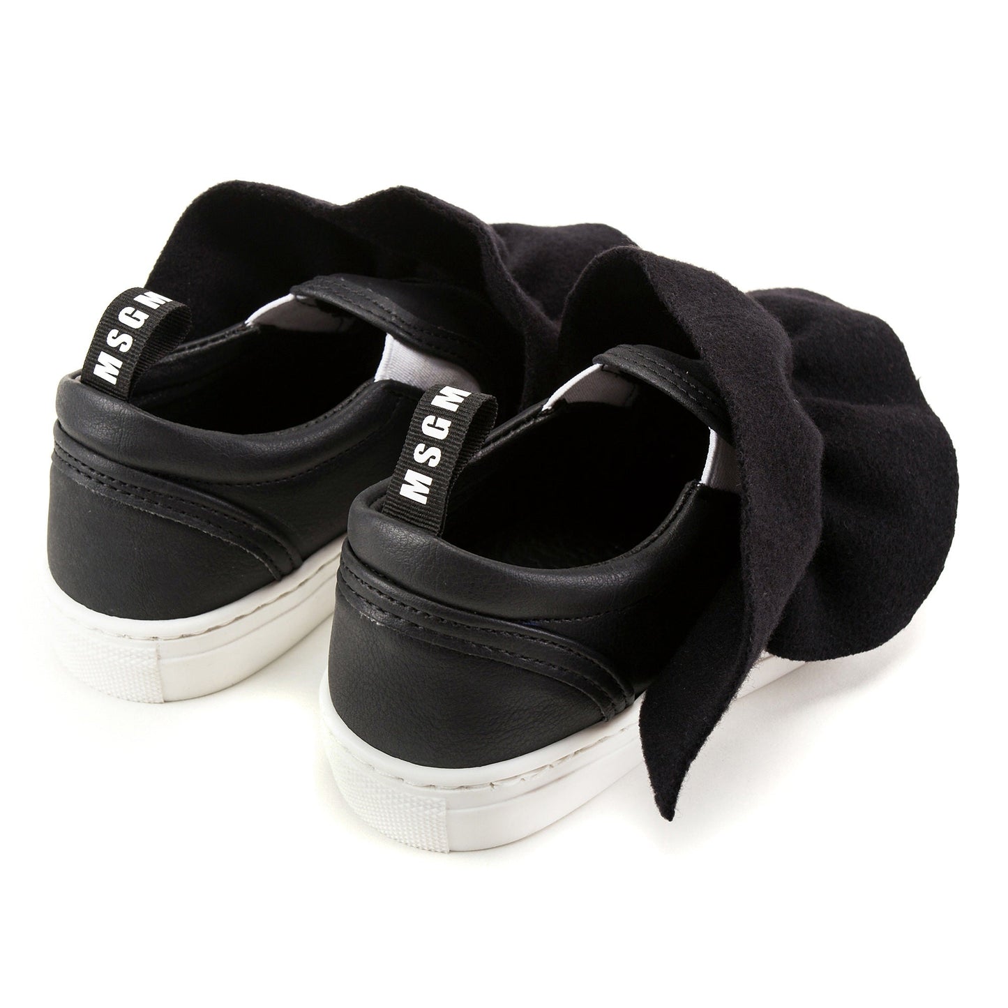 Girls Black Logo Trainers With Ruffle