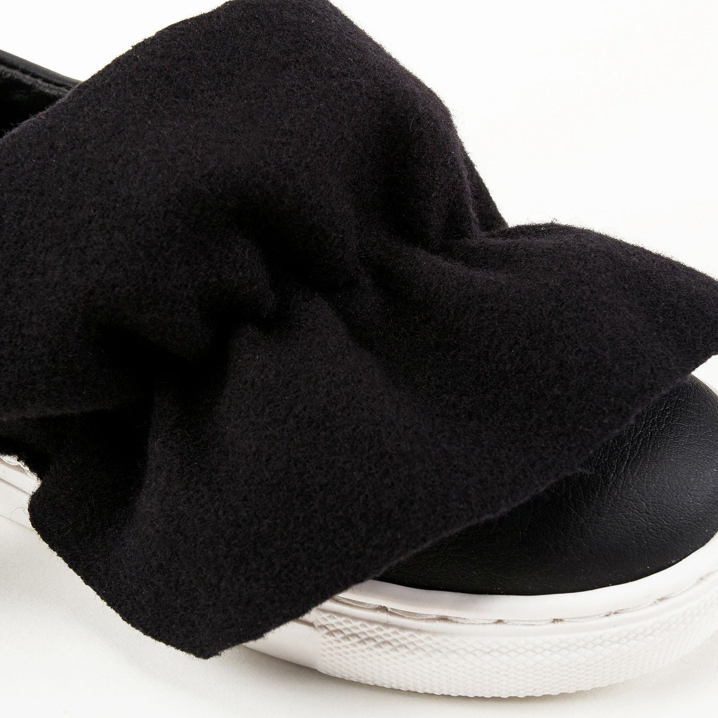 Girls Black Logo Trainers With Ruffle