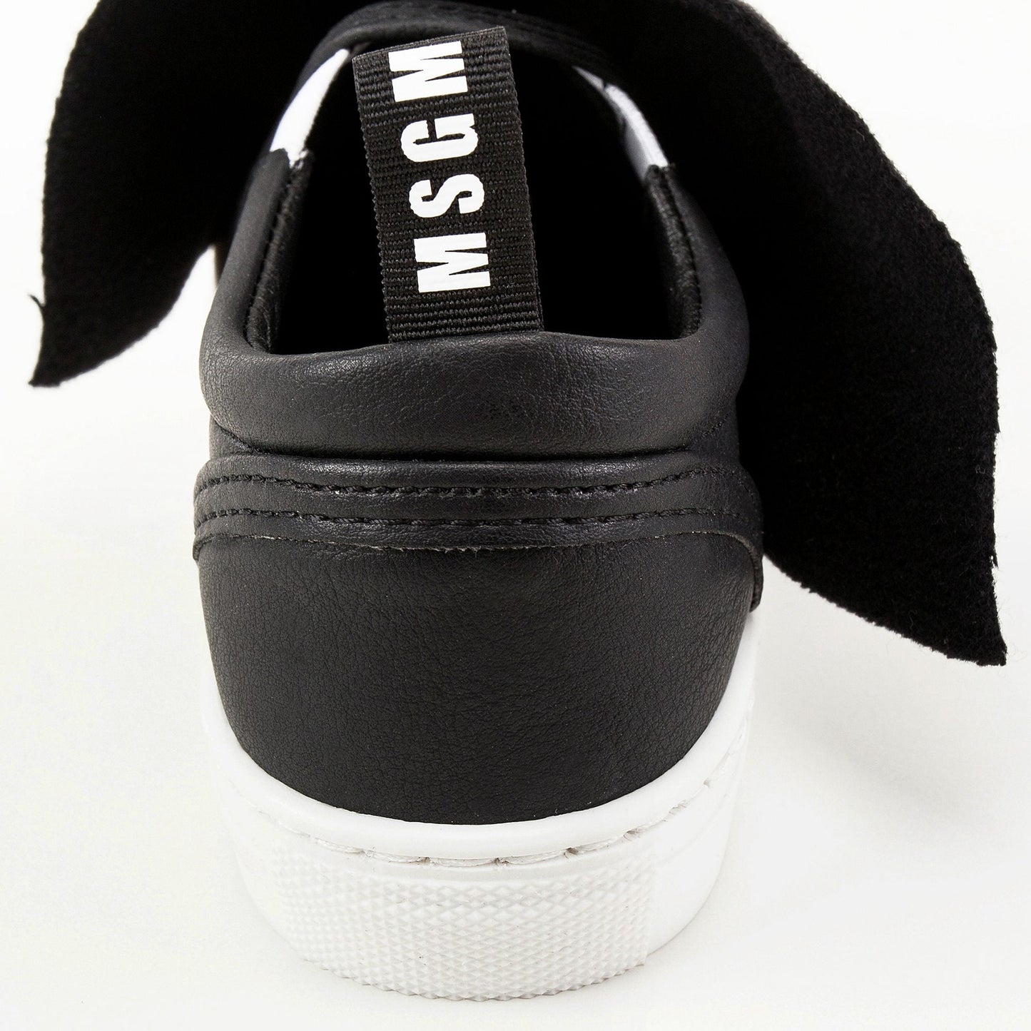 Girls Black Logo Trainers With Ruffle