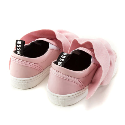 Girls Pink Logo Trainers With Ruffle