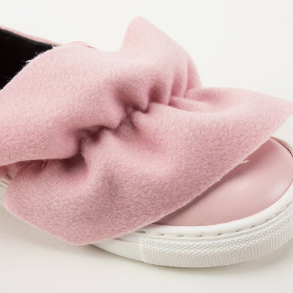 Girls Pink Logo Trainers With Ruffle