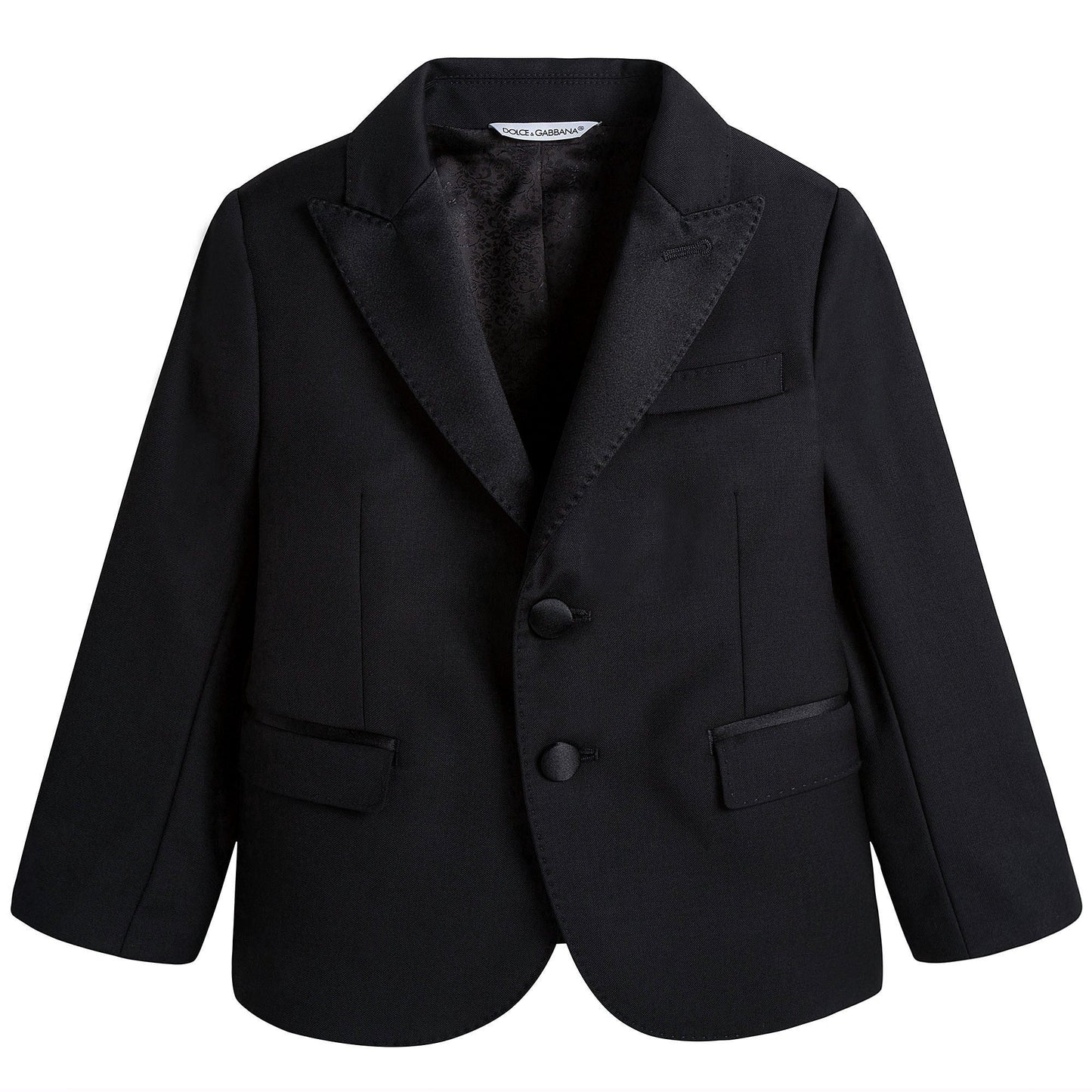 Boys Black Wool & Silk Suits
