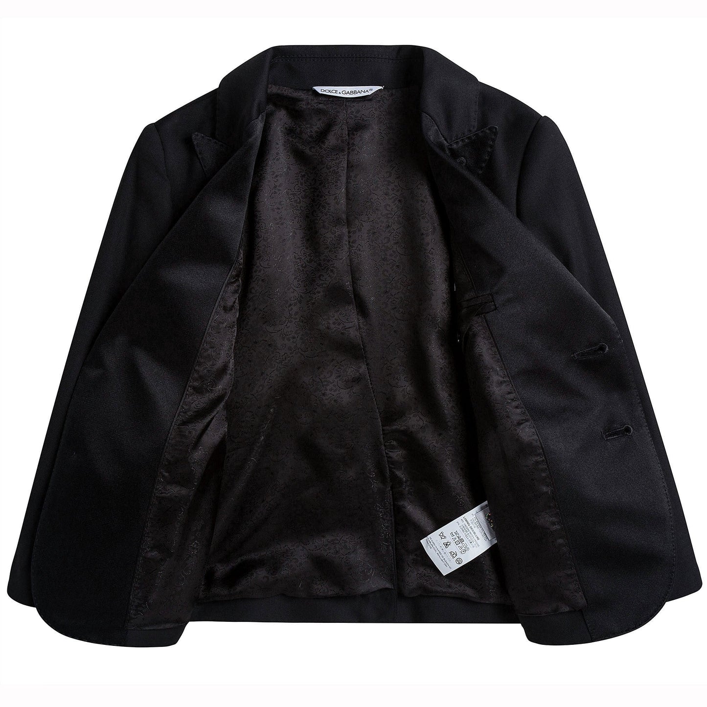 Boys Black Wool & Silk Suits