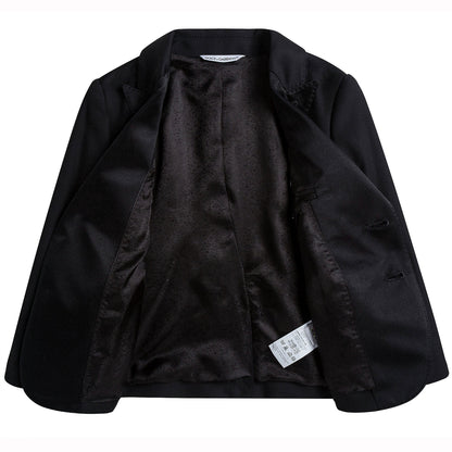 Boys Black Wool & Silk Suits