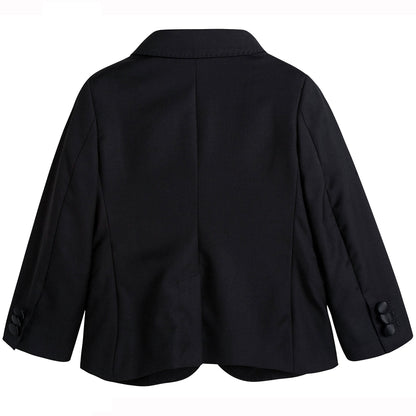Boys Black Wool & Silk Suits