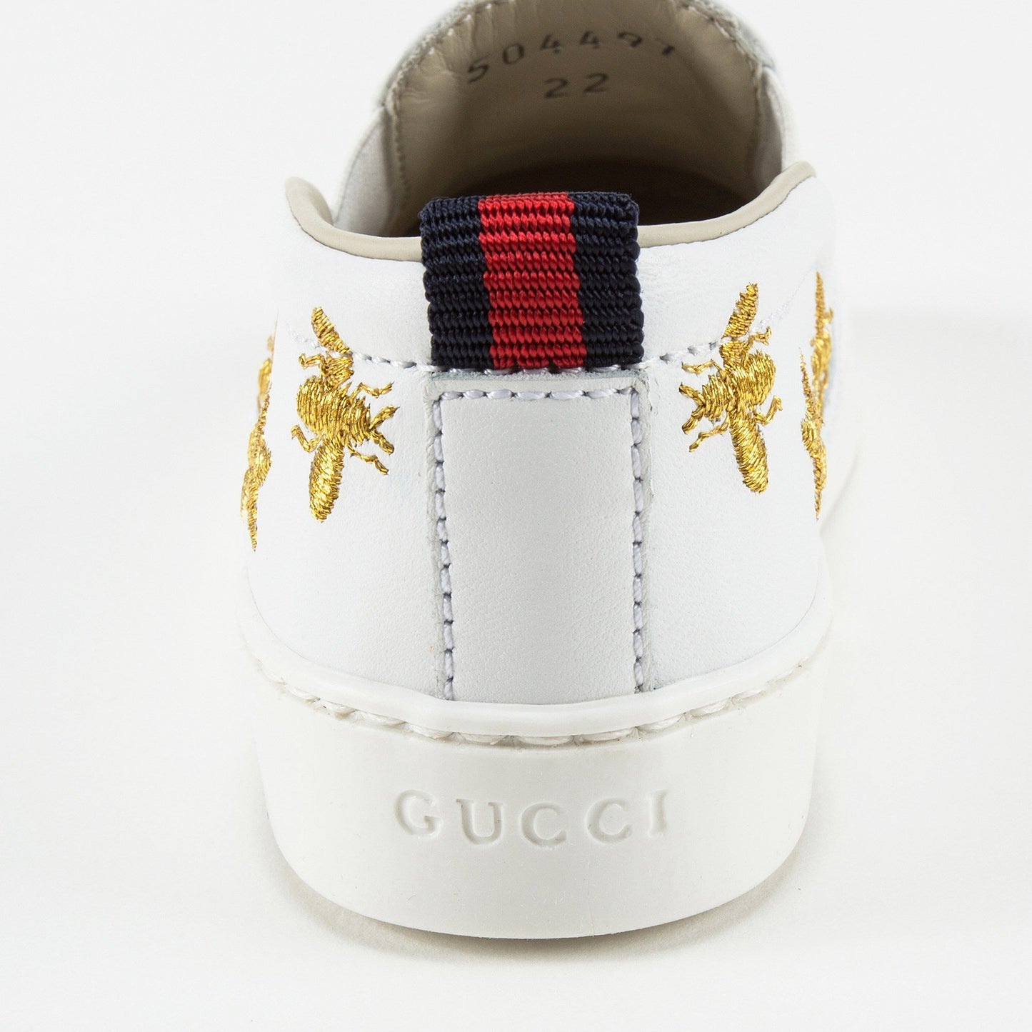 Baby Girls White Bees Embroidered Shoes