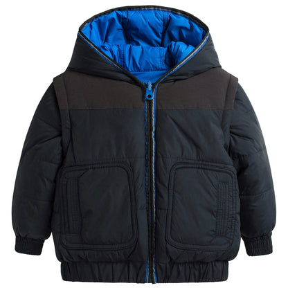Boys Black & Blue Reversible Cotton Jacket