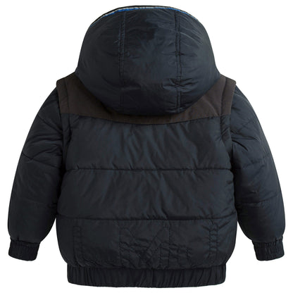 Boys Black & Blue Reversible Cotton Jacket