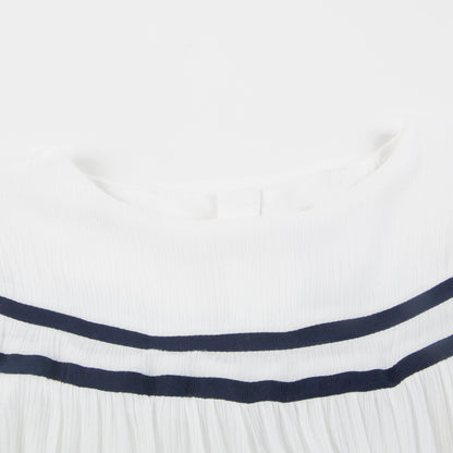Girls Off White Viscose Dress