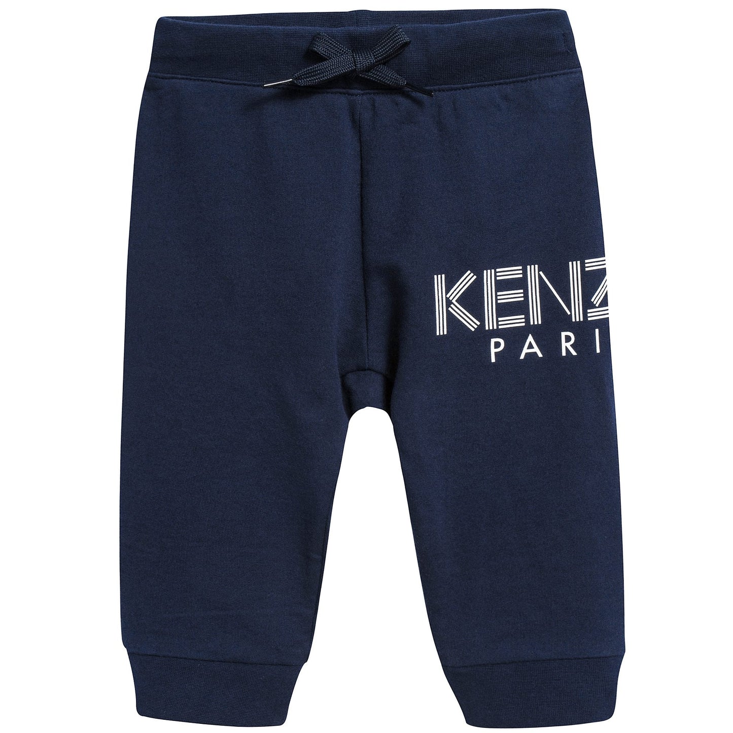 Baby Boys Navy Logo Cotton Trousers