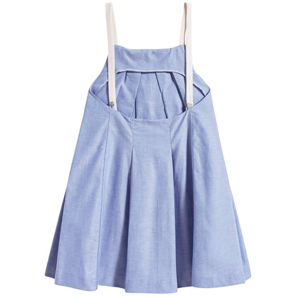 Girls Blue Pleated Dress