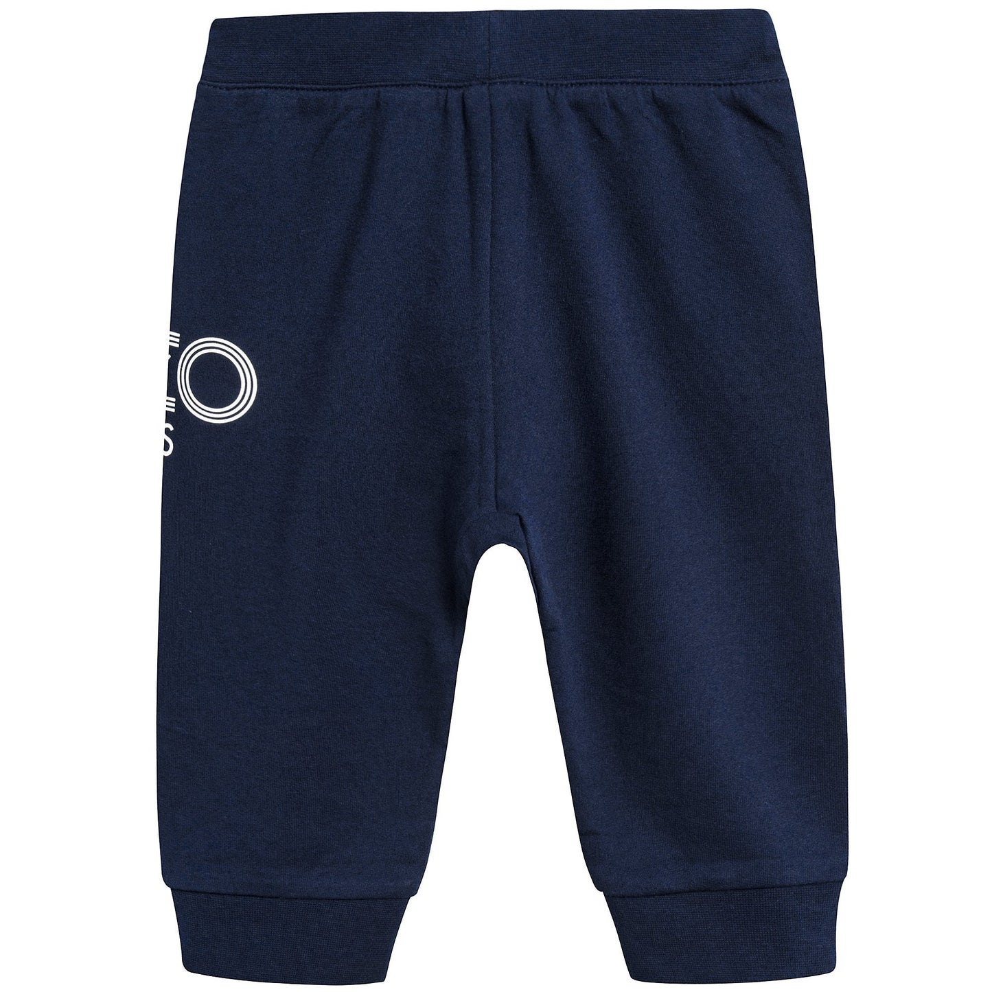 Baby Boys Navy Logo Cotton Trousers