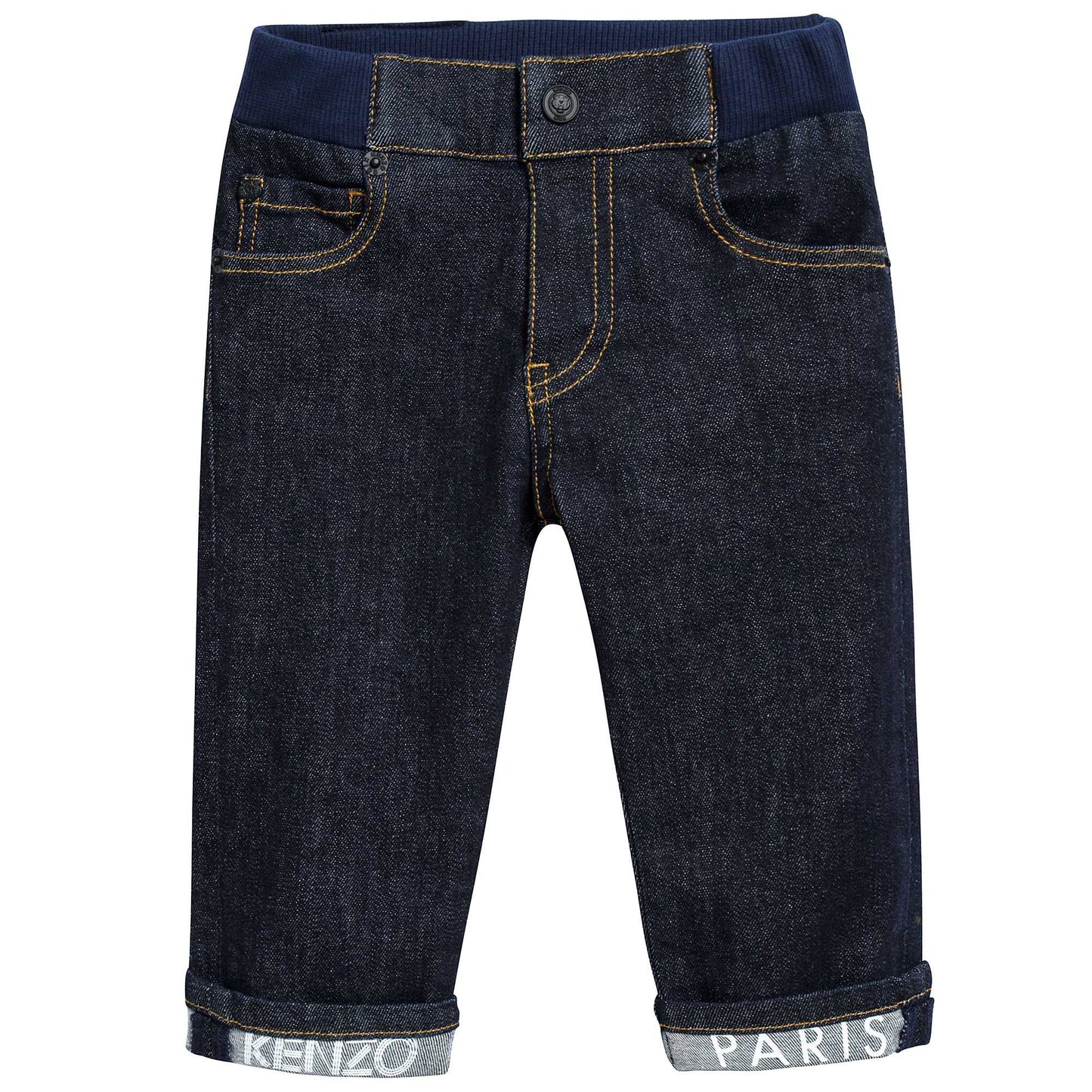 Baby Boys Middle Indigo Cotton Trousers
