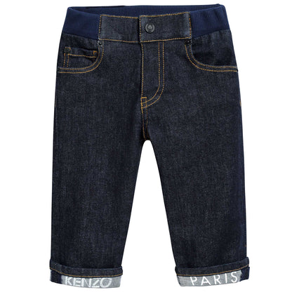 Baby Boys Middle Indigo Cotton Trousers