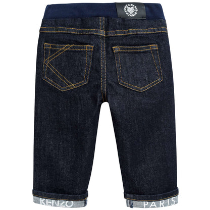 Baby Boys Middle Indigo Cotton Trousers