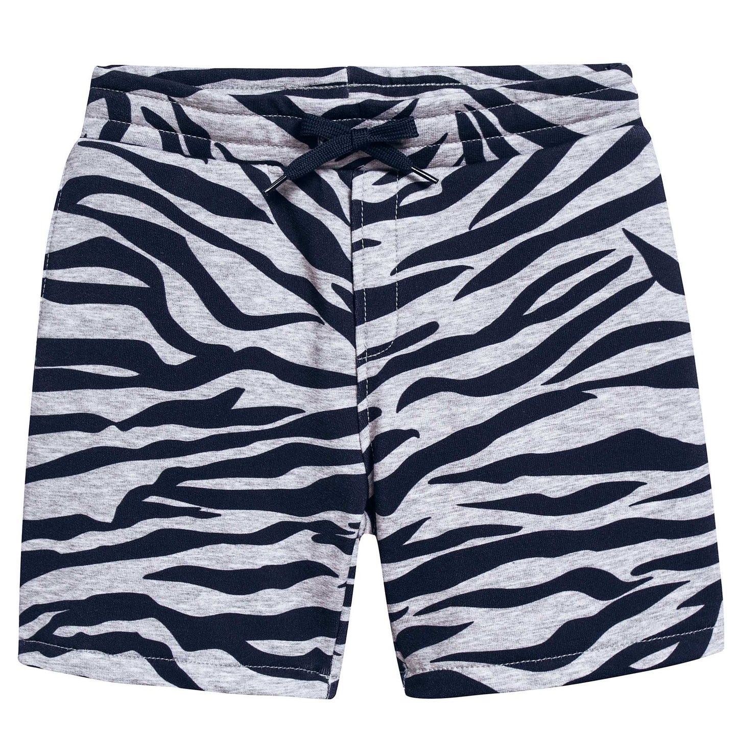 Boys Marl Grey Printed Cotton Shorts