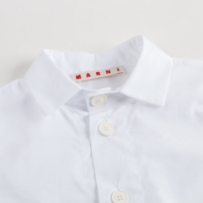 Girls White Shirt With Blue Pocket