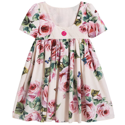Girls Pale Pink & Rose "Butterfly" Dress