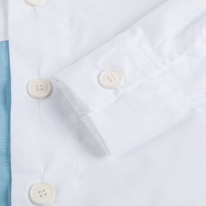 Girls White Shirt With Blue Pocket