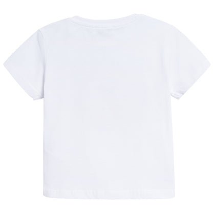 Baby Boys White Tiger Printed Cotton T-shirt