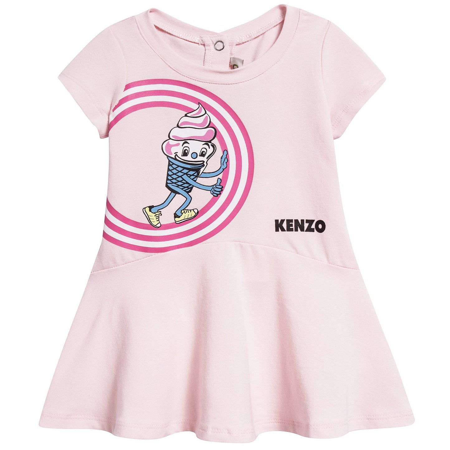 Girls Pink Logo Cotton Dress