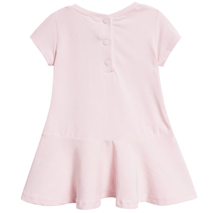 Girls Pink Logo Cotton Dress