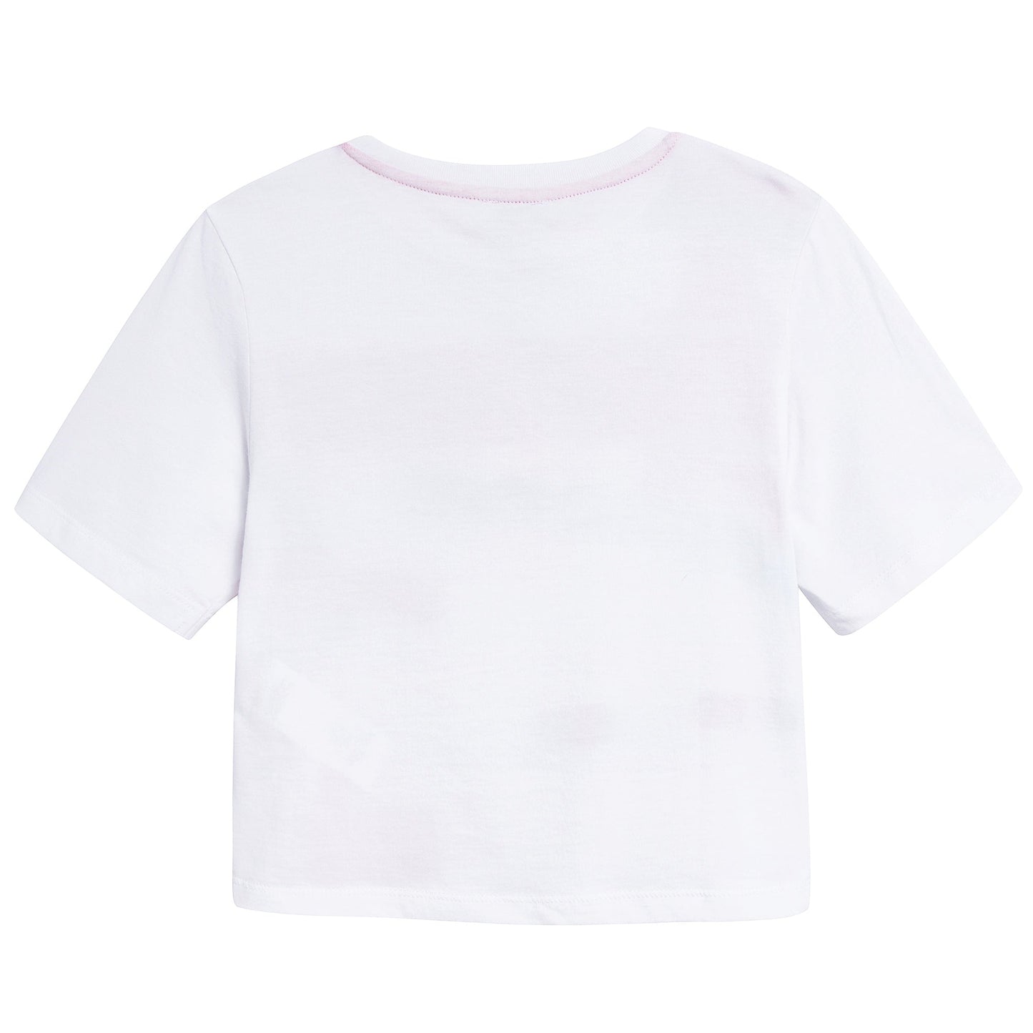 Girls White Logo Eiffel Cotton T-shirt