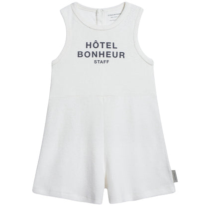 Girls White Pima Cotton Rompers