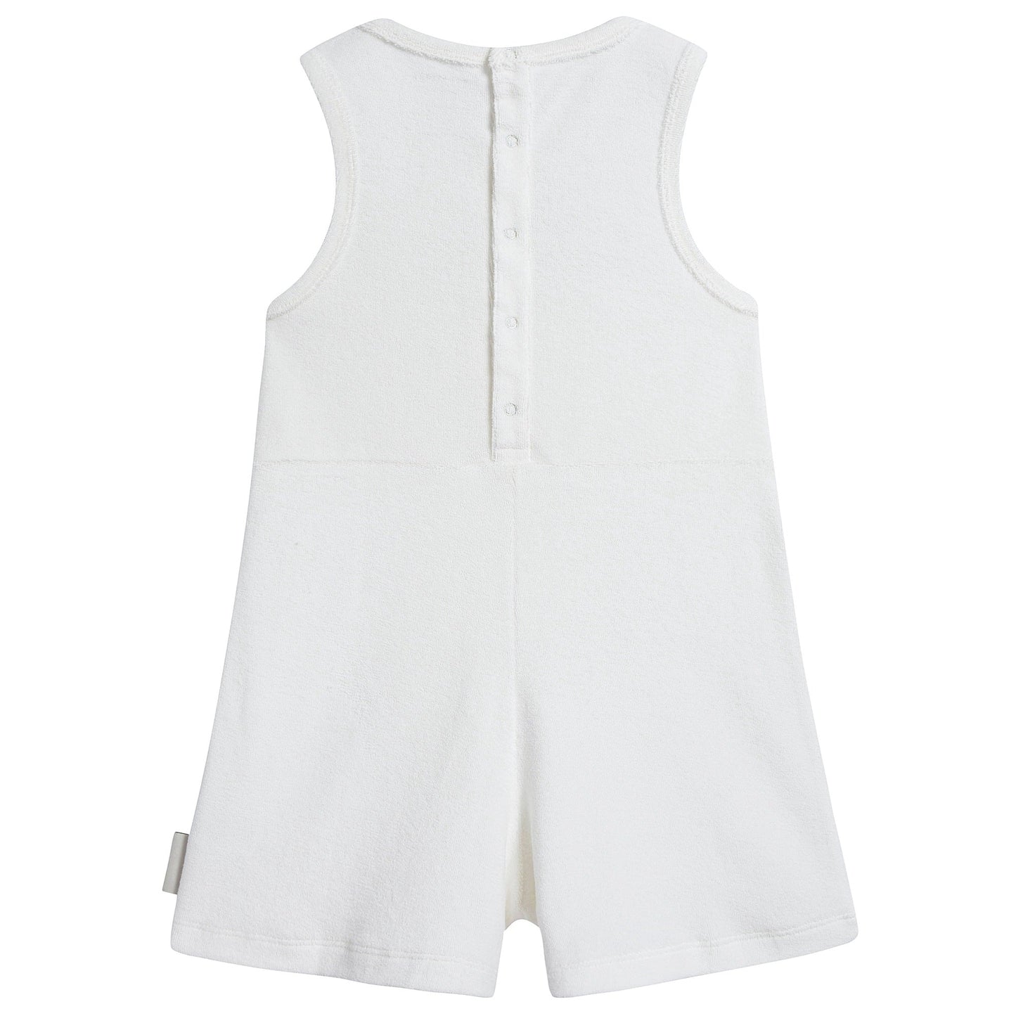 Girls White Pima Cotton Rompers