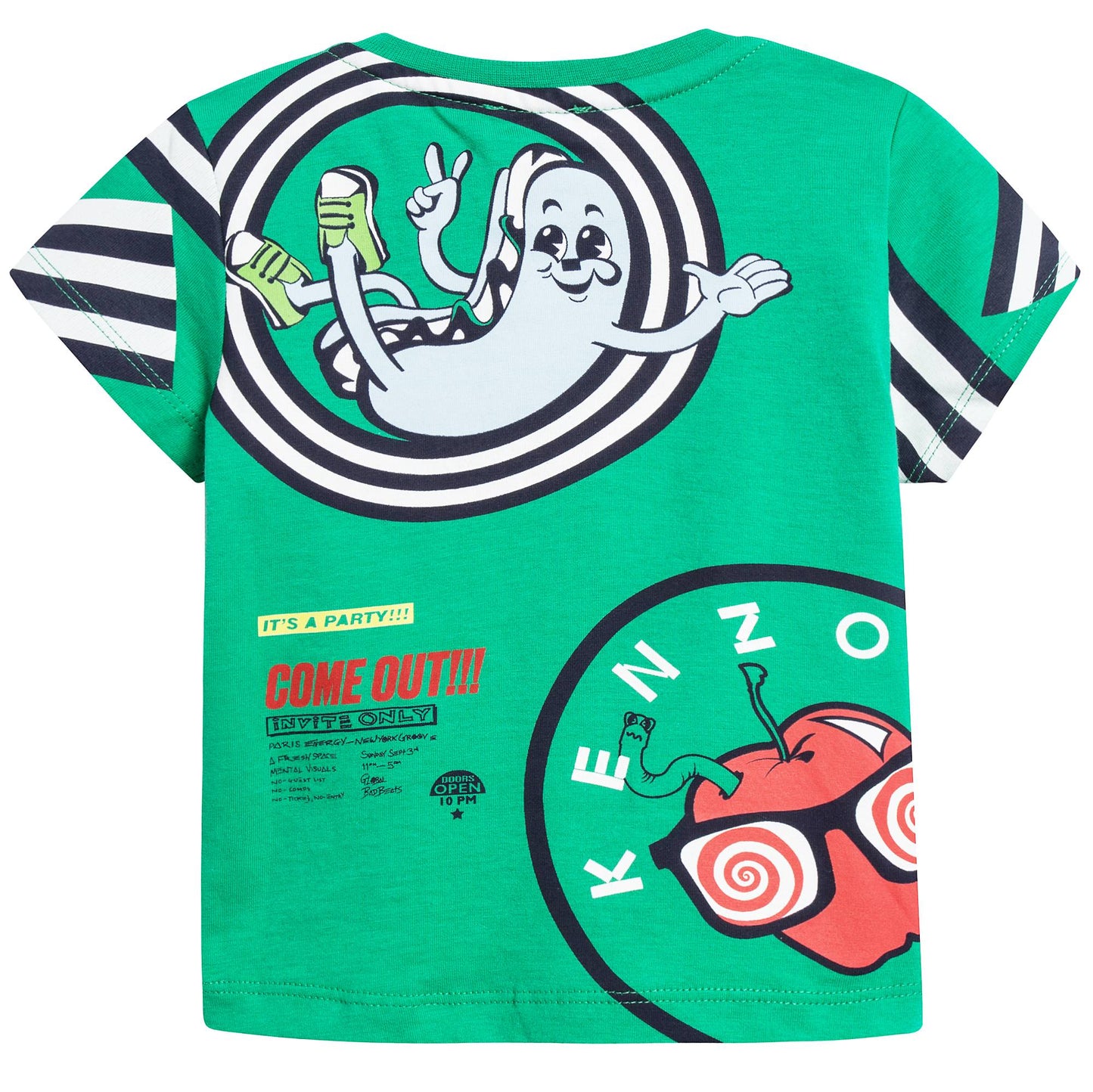 Baby Boys Green Printed Cotton T-shirt