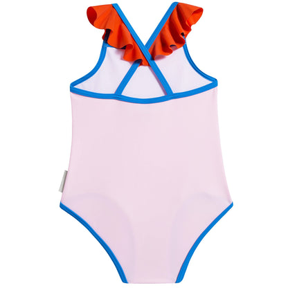 Girls Light Pink Polyamide Swimwear
