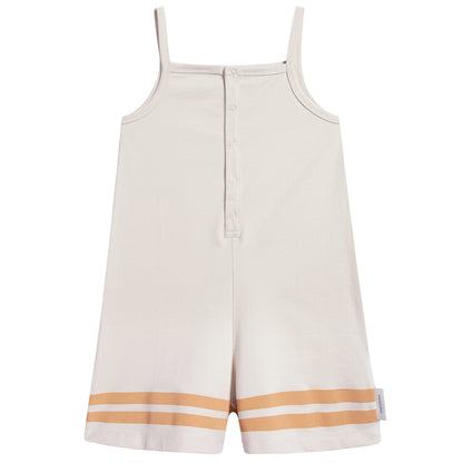 Girls Stone & Light Brick Pima Cotton Rompers