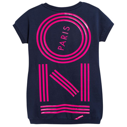 Girls Black Logo Cotton Dress