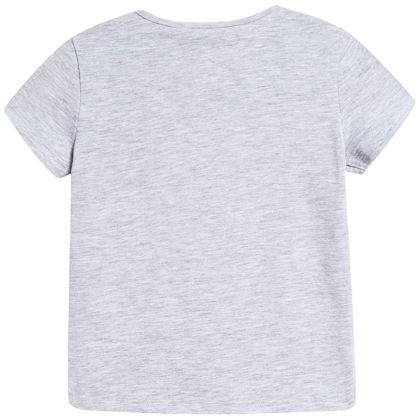 Girls Grey Tiger Printed Cotton T-shirt