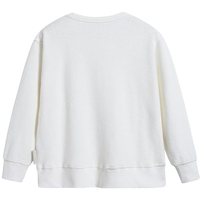 Girls White Pima Cotton Sweatshirt
