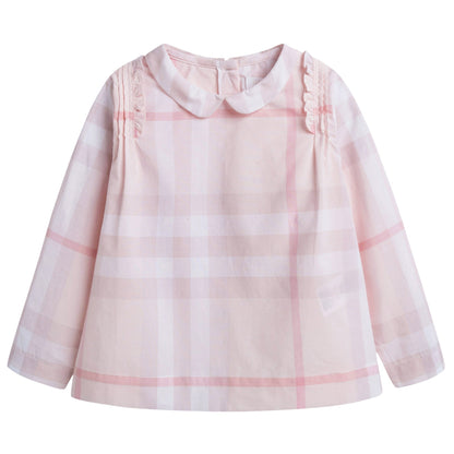 Baby Girls Pink Check Cotton Shirt