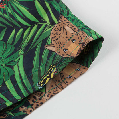 Boys Green Safari Print Baby Shortie