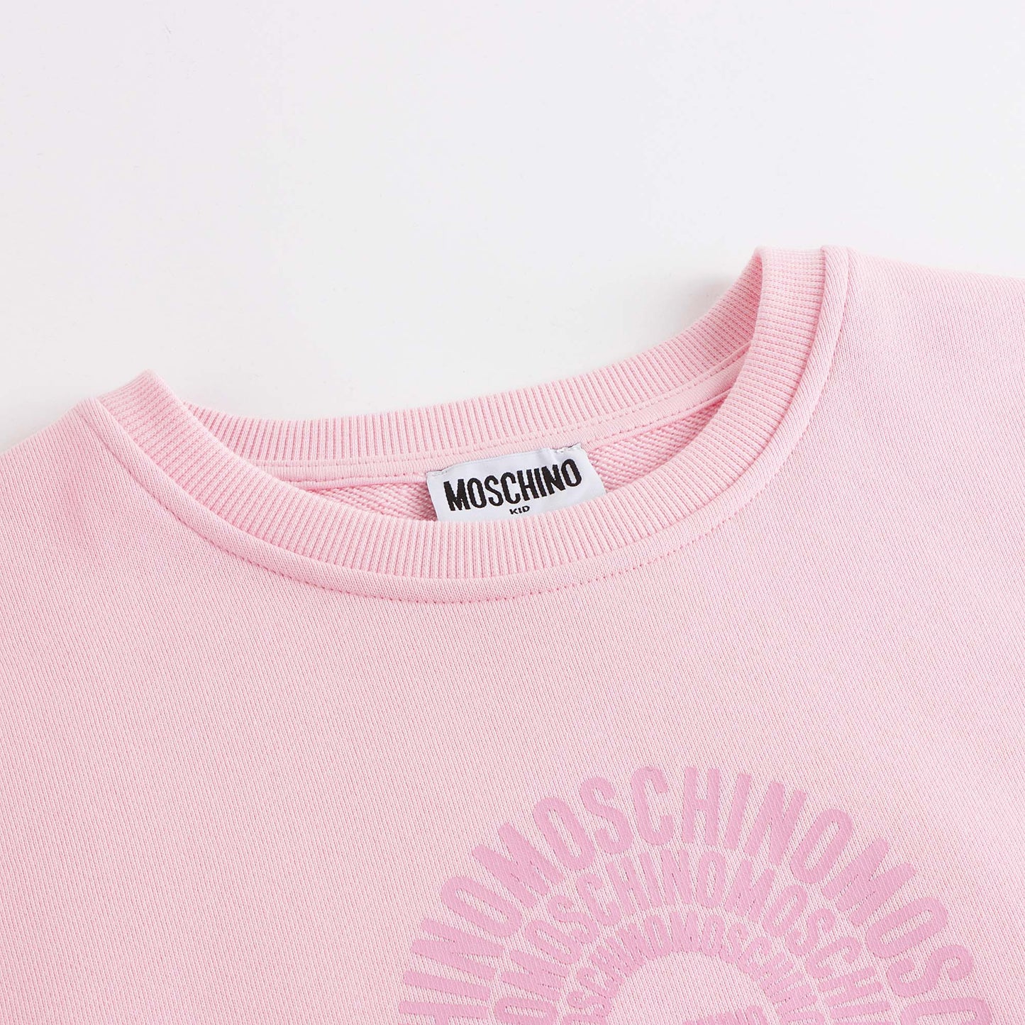 女童粉色圆形Logo棉连衣裙