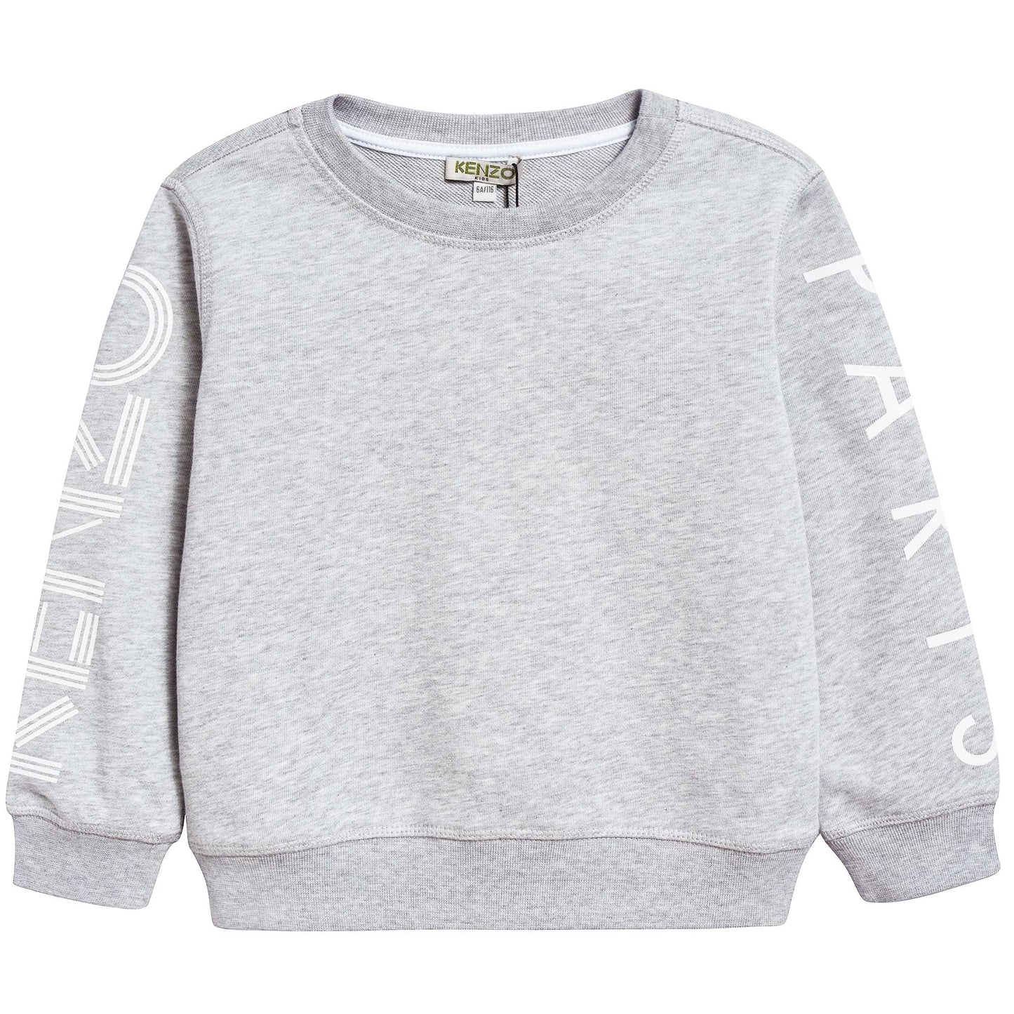 Boys Marl Grey Logo Cotton Sweater