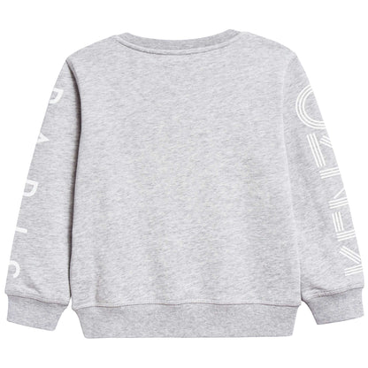 Boys Marl Grey Logo Cotton Sweater